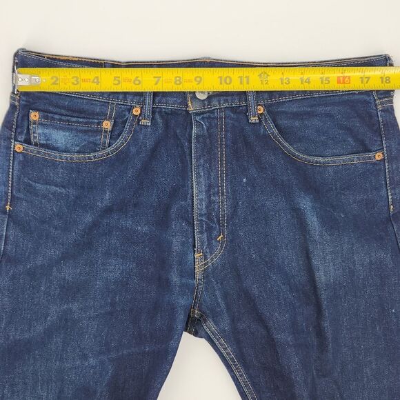 Levi's 505 Jeans Mens Size 36x30 Straight Leg Faded Distressed Everyday Normcore - Picture 4 of 7